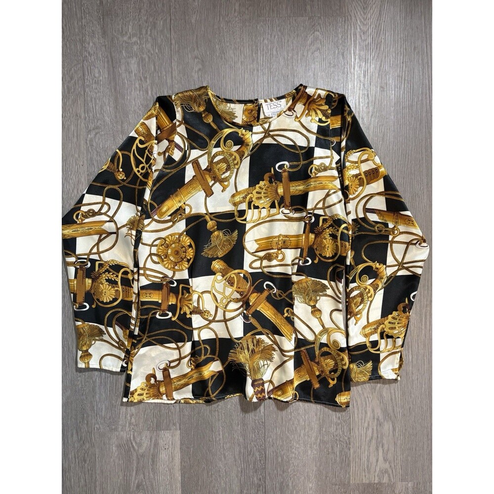 Vintage Tess Work Blouse Womens Sz 10 Baroque and Equestrian
